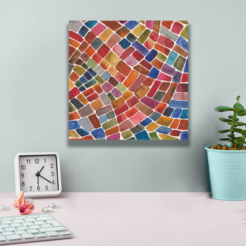  «Winding Path 2» par Cheryl Warrick, art mural sur toile, 12 po x 12 po