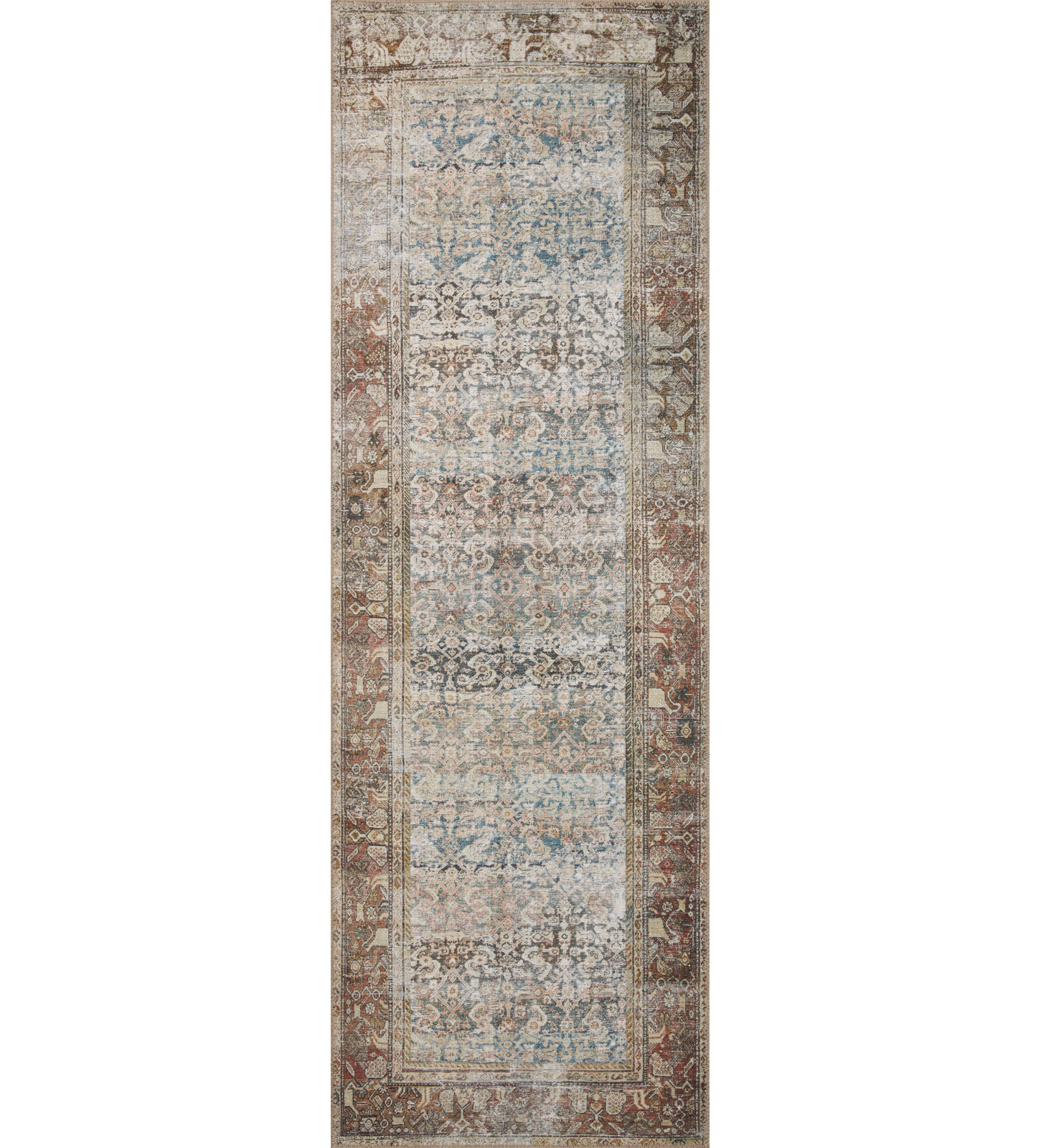 Amber Lewis x Loloi Georgie Multi Spice Oriental Rug, Runner 3' x 12'