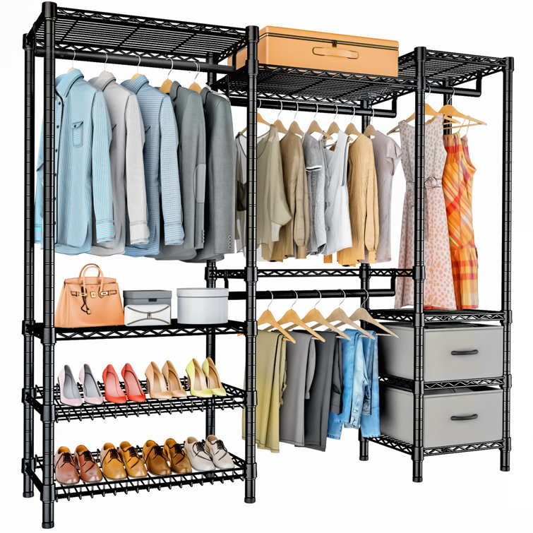 Black 7-Shelf Closet Rack