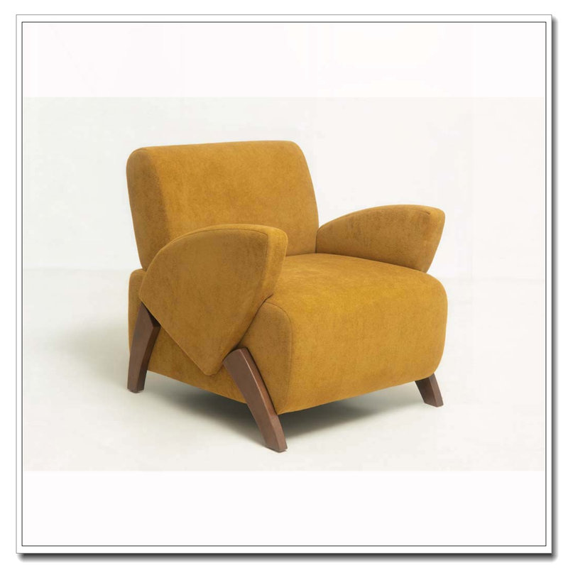 Fauteuil d'appoint en velours 28,15 pouces, Jaune brunâtre