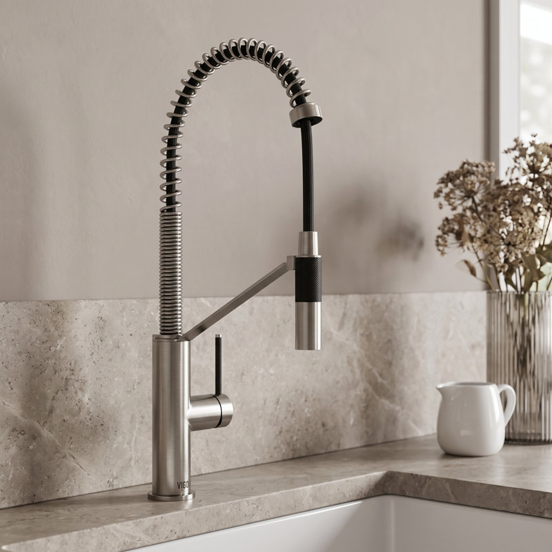 Livingston 24" H 1-handle DockLock™ Pull-Down 2-Function Sprayer Kitchen Faucet, Stainless Steel