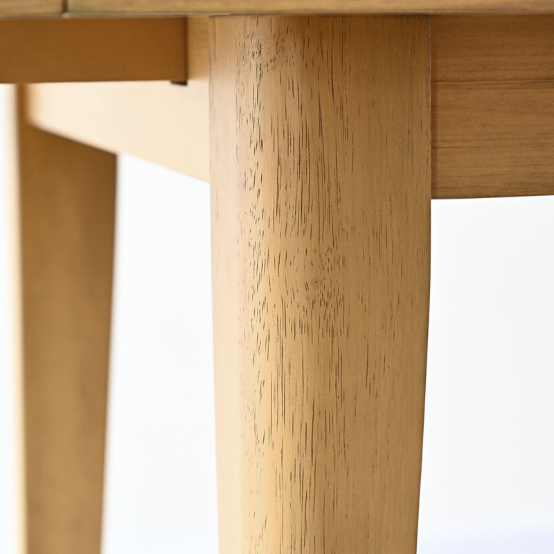 Ensemble de table de salle à manger extensible en placage de bois 72"–104" avec 6 fauteuils en chenille, Beige