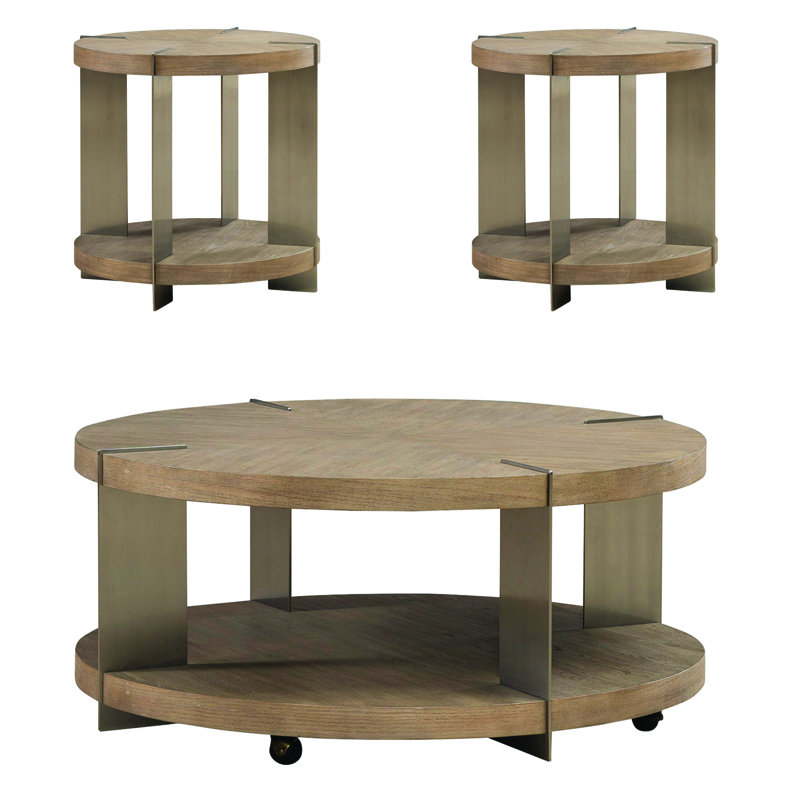 Euzelia 3 Piece Living Room Table Set