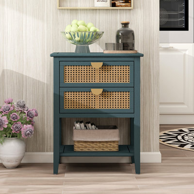 2 Drawer Side Table,End Table