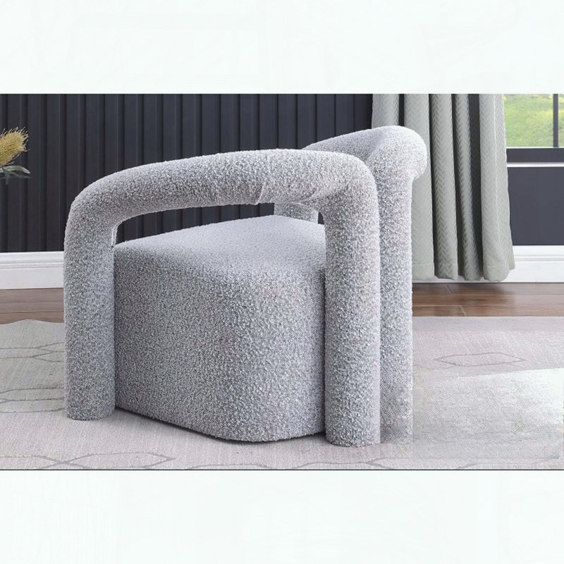 Chaise d'appoint Postmodern Boucle, de conception tubulaire et entièrement assemblée, Gris