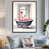 Toile flottante noire encadrée sélectionné