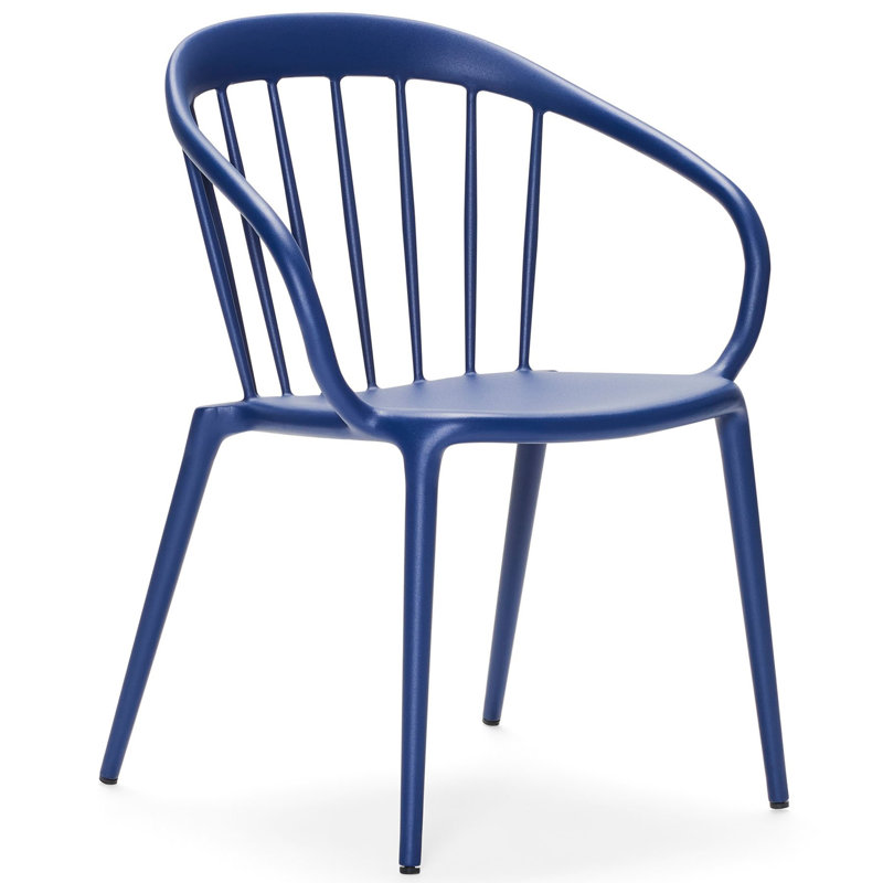 Chaise de salle à manger avec accoudoirs empilable, Blanc mat