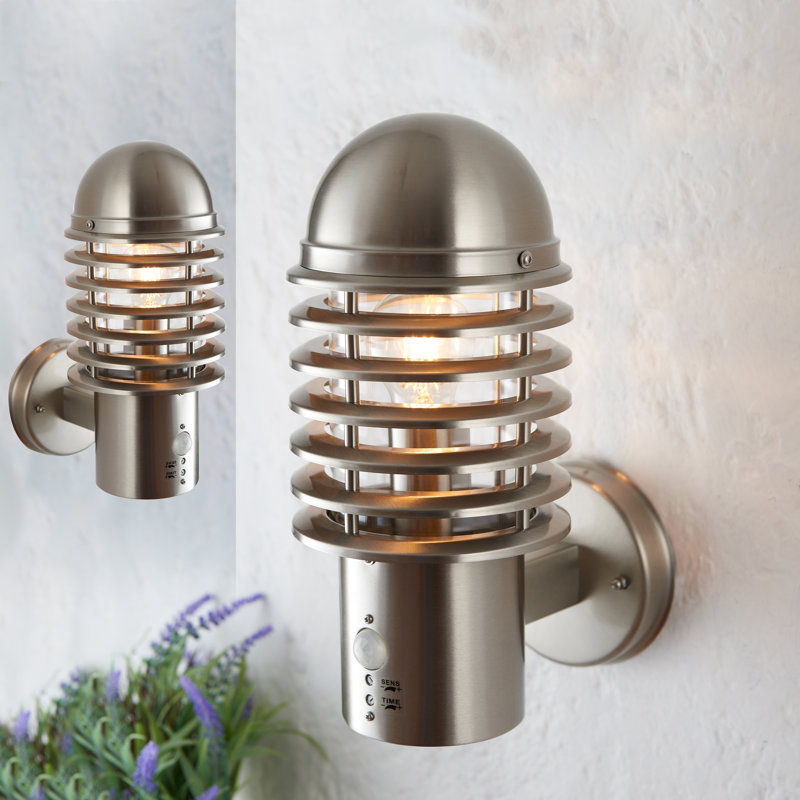 Hagen 32cm H Outdoor Armed Sconce with Dusk to Dawn