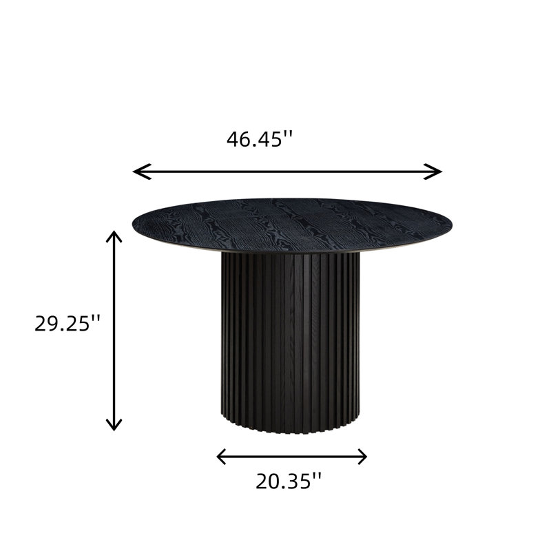 46.45-inch Mdf Round Dining Table, Black