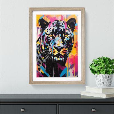 Panther Abstract No.2 - Single Picture Frame Print on Wood