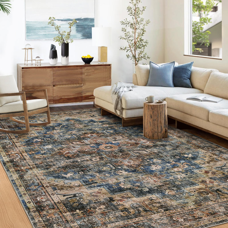 Washable Oriental Indoor Rug, Rectangle 9' x 12'