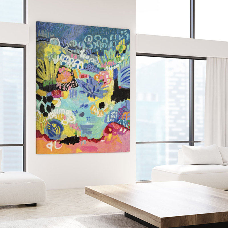 Reproduction d’art sur toile tendue, "whimsical pond iii" par karen fields