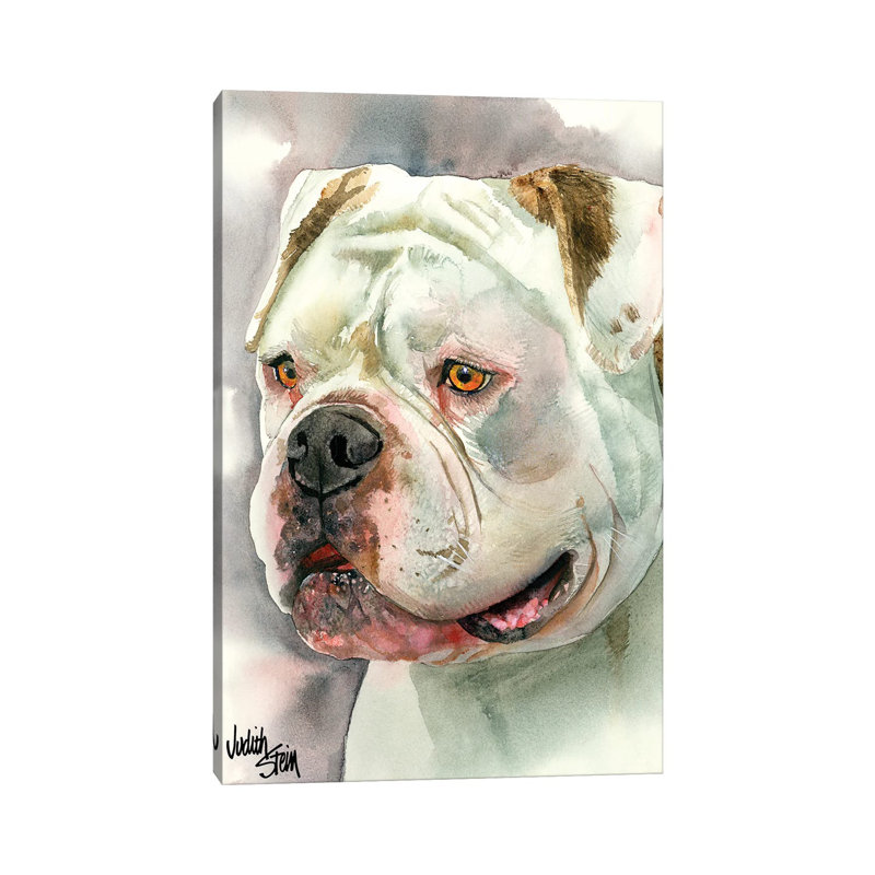 Bear With Me - American Bulldog by Judith Stein - Wrapped Canvas Painting, 66.04cm H x 45.72cm W x 1.91cm D