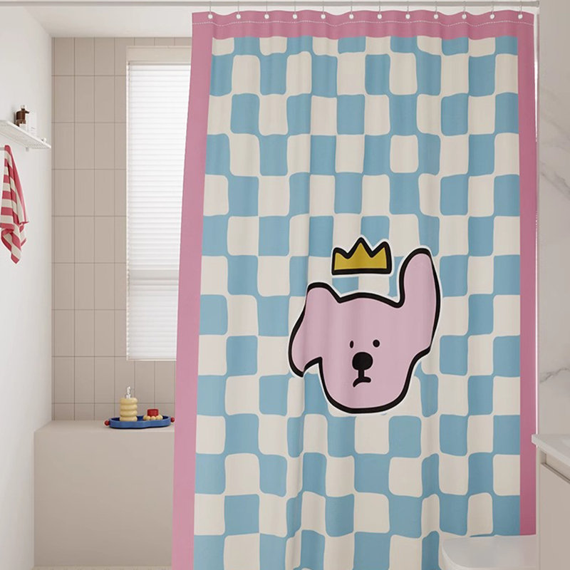 Rideau de douche en polyester avec crochets
