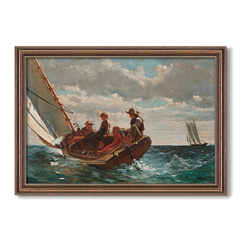Breezing Up (A Fair Wind), 1873-1876-Winslow Homer - toile sur mesure encadrée, 24x34 INNER SIZE, Framed Canvas