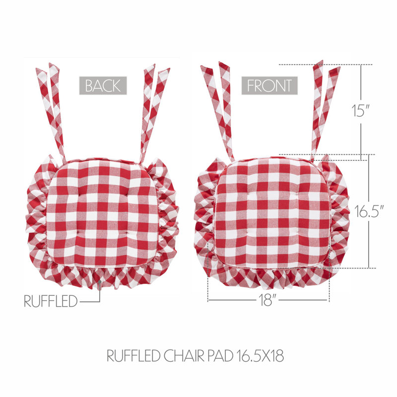 Coussin de chaise 1 pièce Annie Buffalo, Rouge / blanc