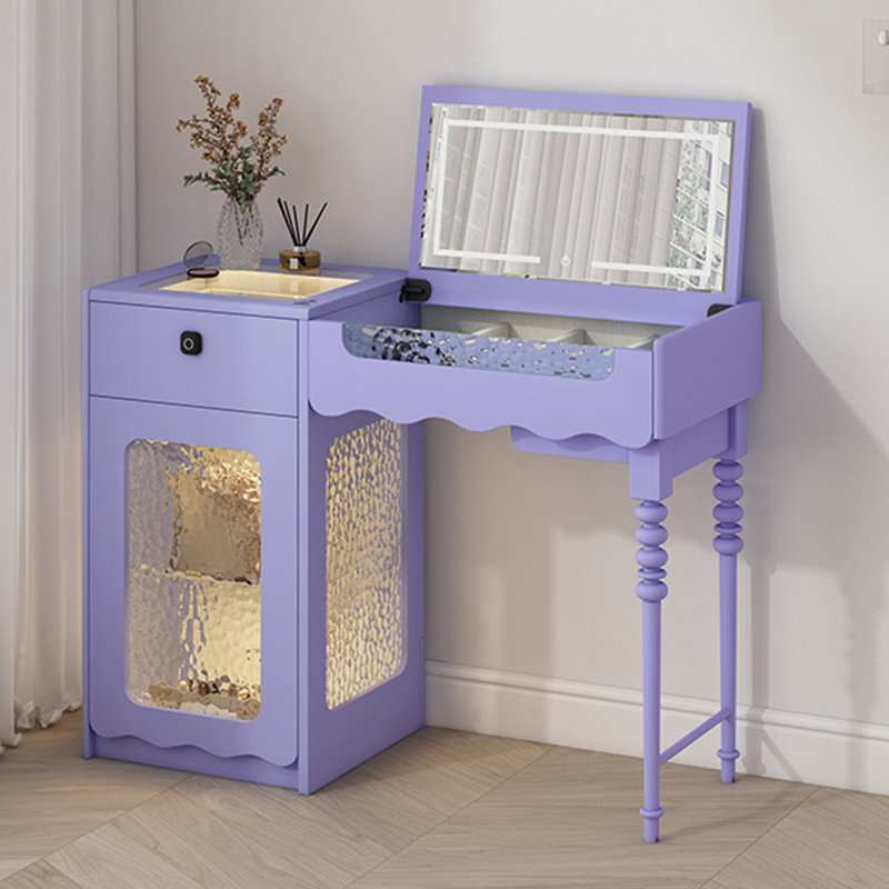 Commode créative multifonctionnelle en bois massif, Mauve