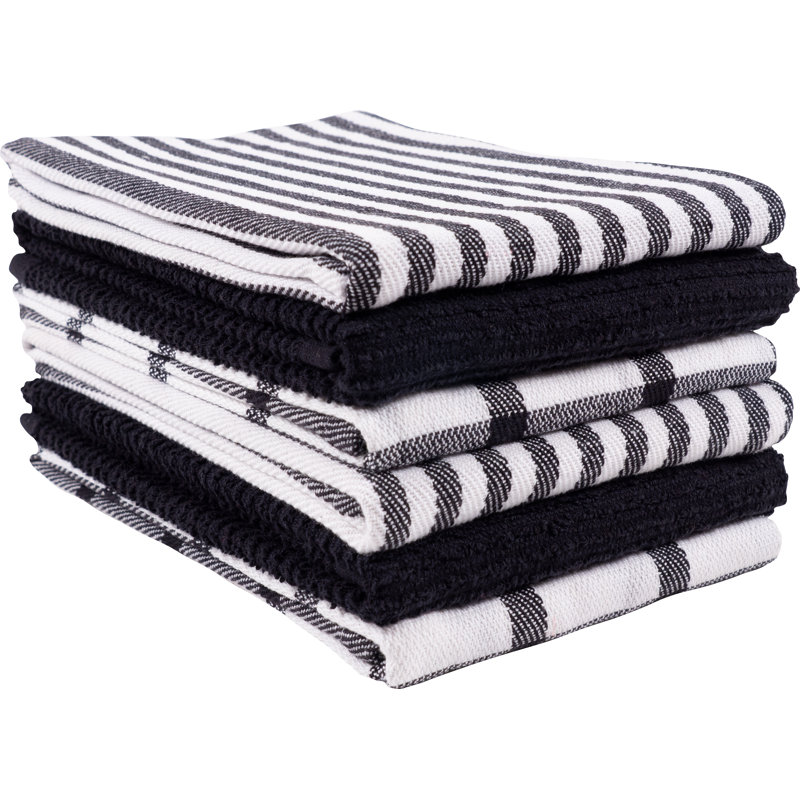 Stripe Dish Cloth Kitchen Towel, Black