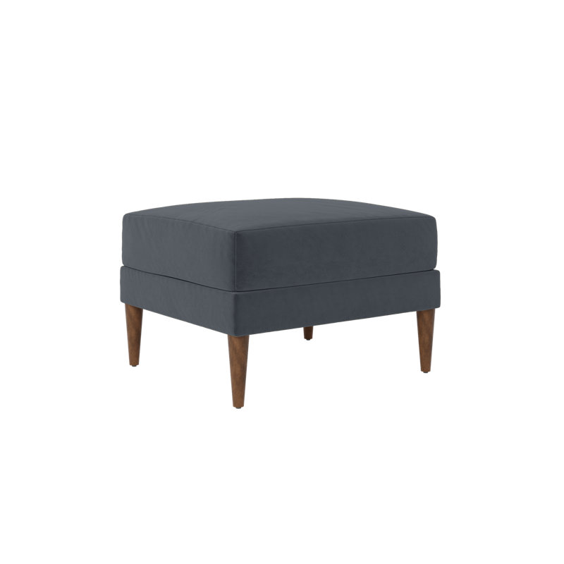 Essential Ottoman, Ash Recycled Velvet, Dark Brown