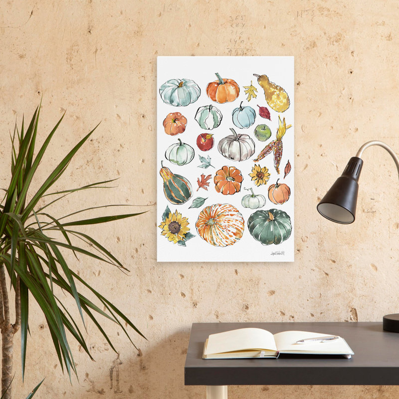 Citrouilles champêtres - pommes, art bleu d'automne, H 24 po x l 16 po