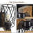 3-Light Industrial Farmhouse Wood and Black Metal Vanity Light with Mesh Metal Shades-175677070
