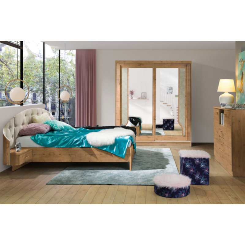 Efkan Upholstered Bed, Brown