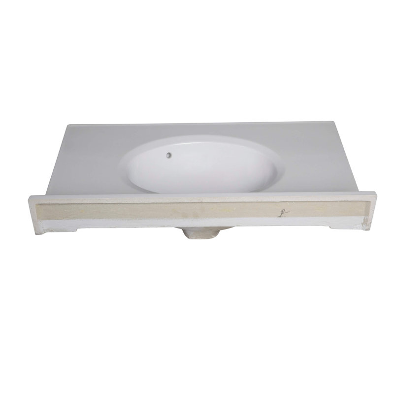 31" White Cultured Marble Bathroom Vanity Top with Sink