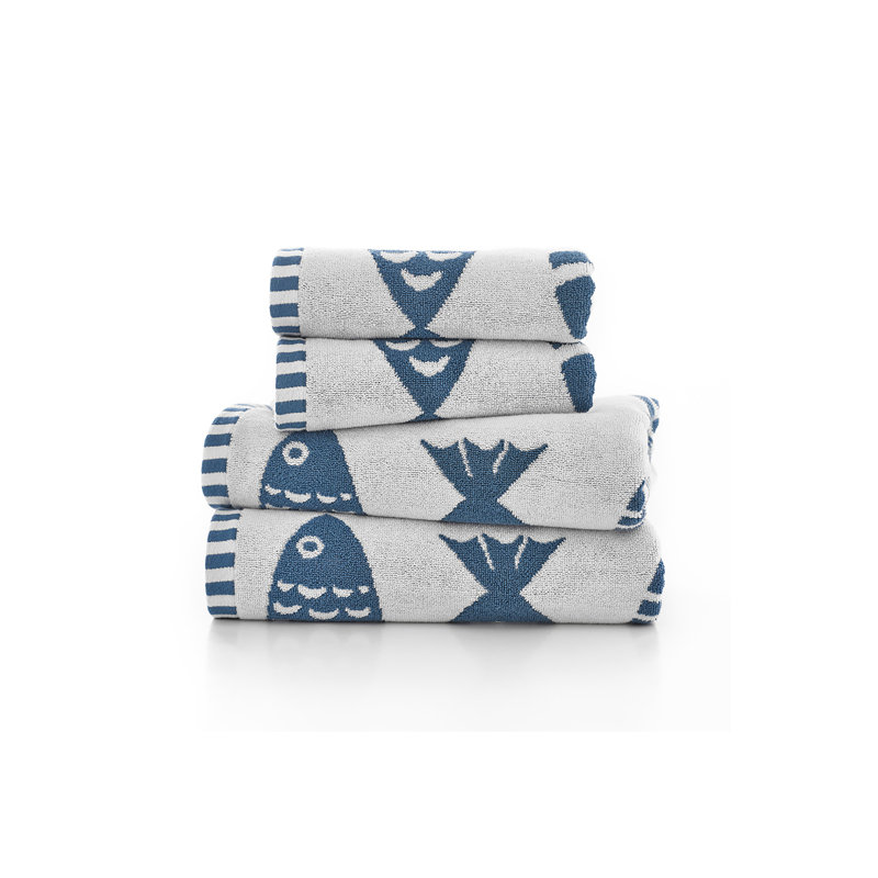 Big Fish Supersoft 100% Cotton Absorbent Decorativ 100% Cotton Midweight Bath Sheet