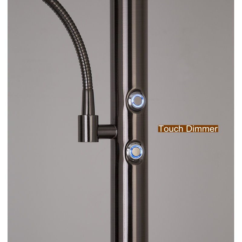 Lampe torchère sur pied 71 po Saturn II, Noir