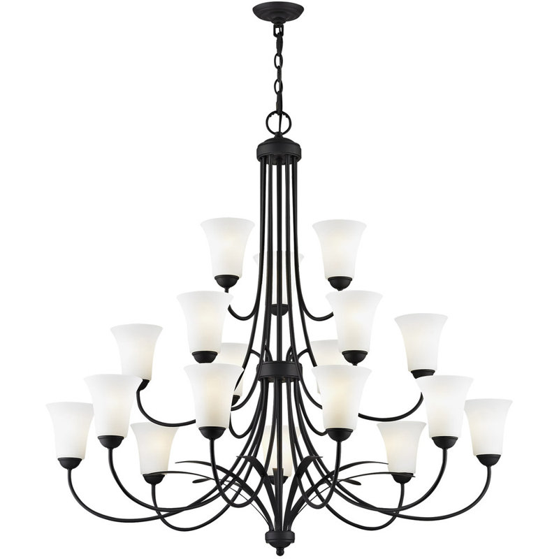 Lustre classique à abat-jour 18 lumières Aadhya