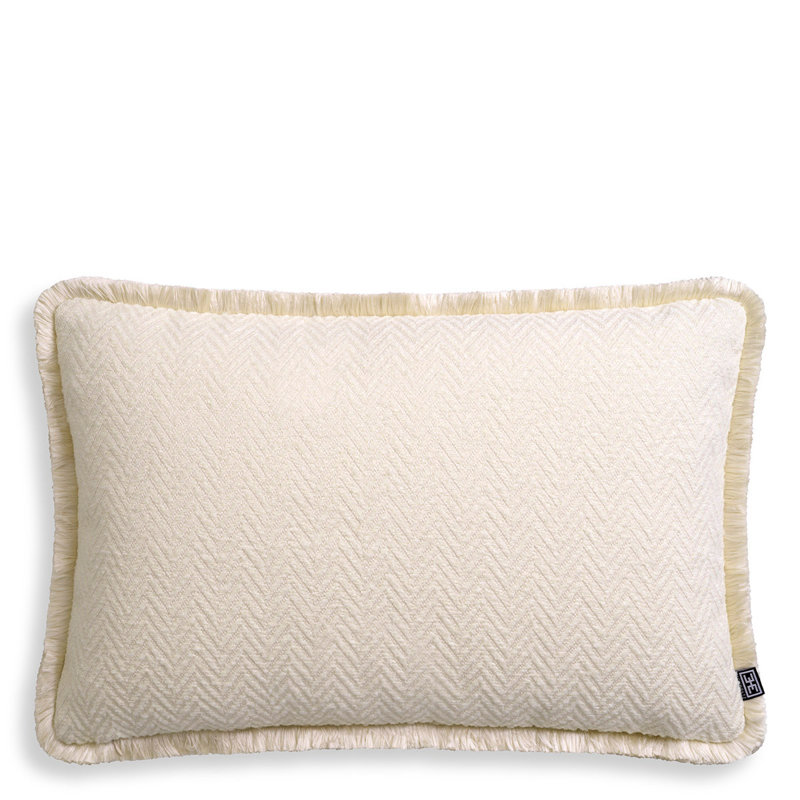 Kauai Pillow Cover & Insert, 15.75"H x 23.62"W, Cream Chevron, Rectangle
