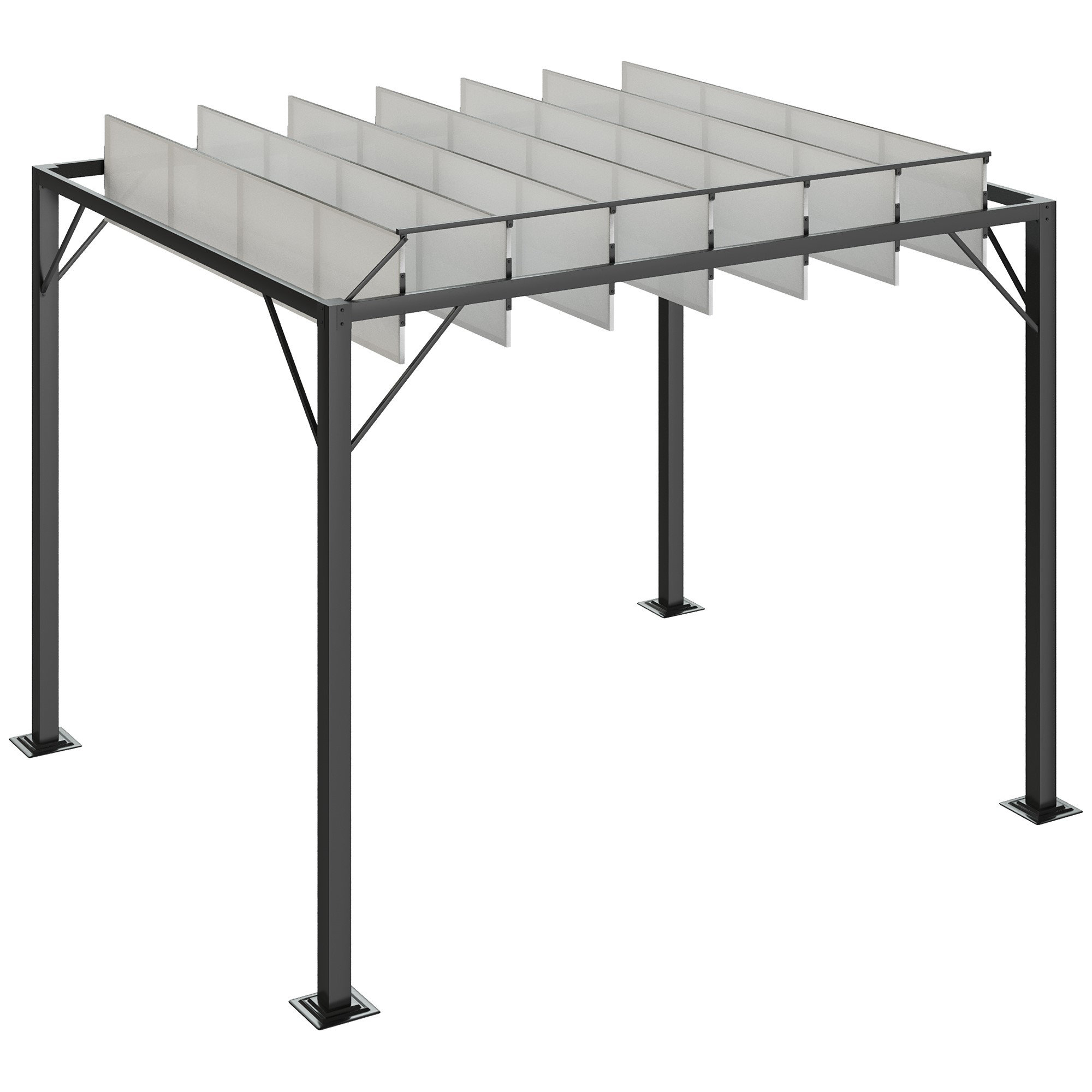 CoastShade Pergola de jardin d'extérieur 10 'x 10' avec abat-jour  rétractable et Commentaires - Wayfair Canada