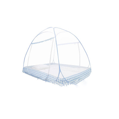 Mosquito Net, 150x200cm Bed Canopy, Foldable Double Door Mosquito Camping Curtain Brown Edge