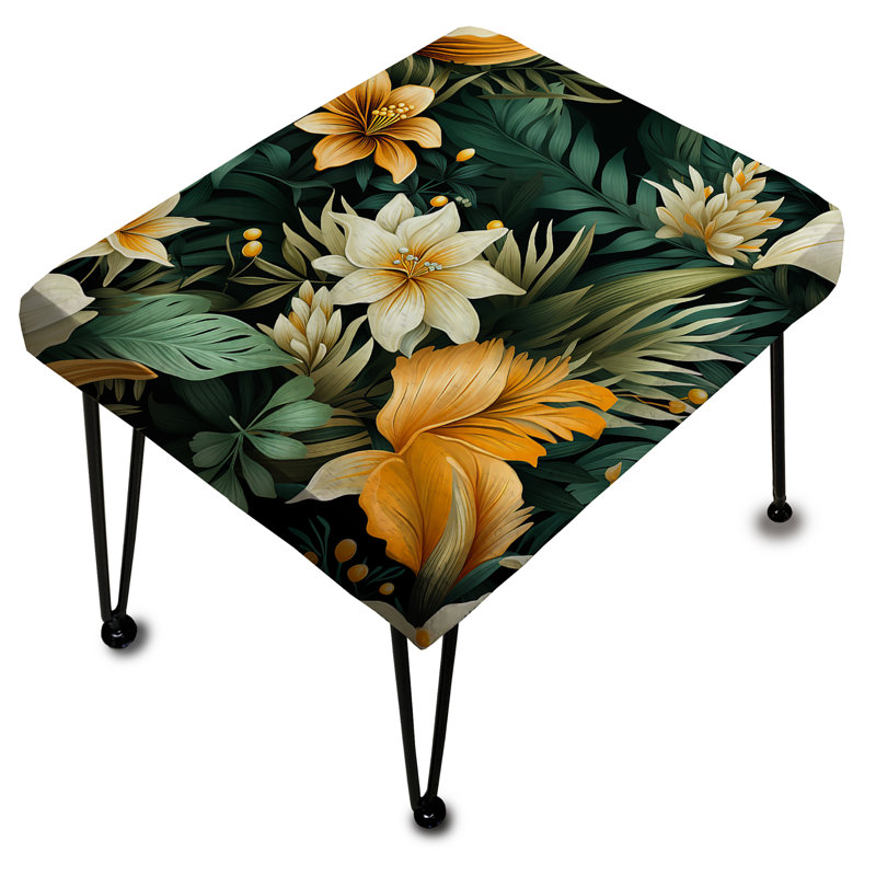 Tropical Greens Warm Earth Tones V - Repose-pieds rectangulaire Tropical