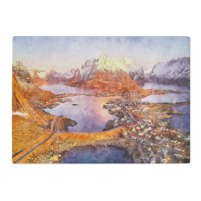 Reine in Norway Painting Chopping Board