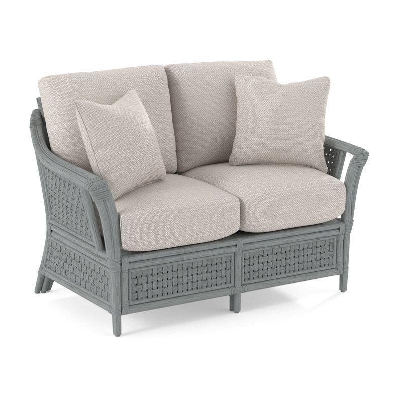 Boca Upholstered 55'' Loveseat, White Textured Performance; , Truffle