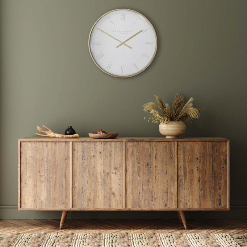 Nordic Wall Clock, Cream/White