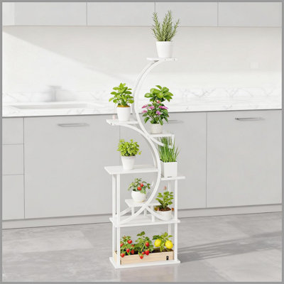 S-Shaped Plant Stand, 8 Tier Plant Shelf, Corner Plant Rack for Multiple Plants