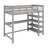 Solid Pine Wood Frame Loft Bed With Under-Bed Desk And Storage Shelves-1645540740-1645540741
