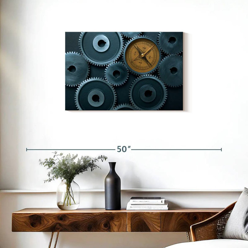 Cogs And Compass, 20" H x 30" W