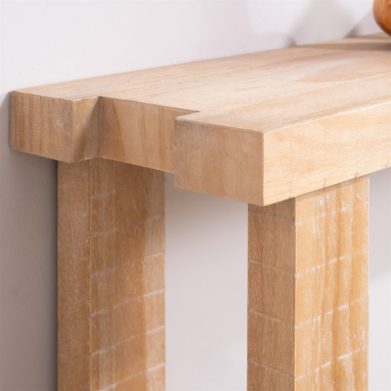 Console rustique en bois naturel - Table d'entrée de 77 po au design campagnard moderne - Canapé long et étroit pour le salon, le couloir ou derrière le canapé - Finition bois clair