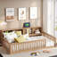 Lit en bois avec armoires de rangement et ports USB intégrés-389532215