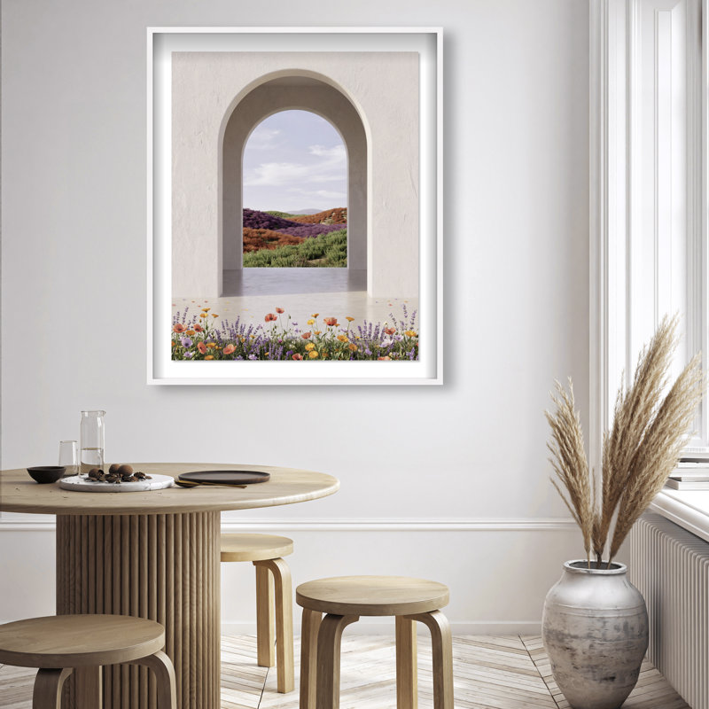 Window to Paradise Framed Graphic Art, 37.5"H x 31.5"W, White Shadowbox
