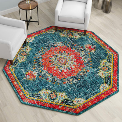 Galyean Abstract Ivory/Orange Rug