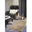 Tapis rectangulaire en fausse fourrure brun clair 2 pi x 3 pi