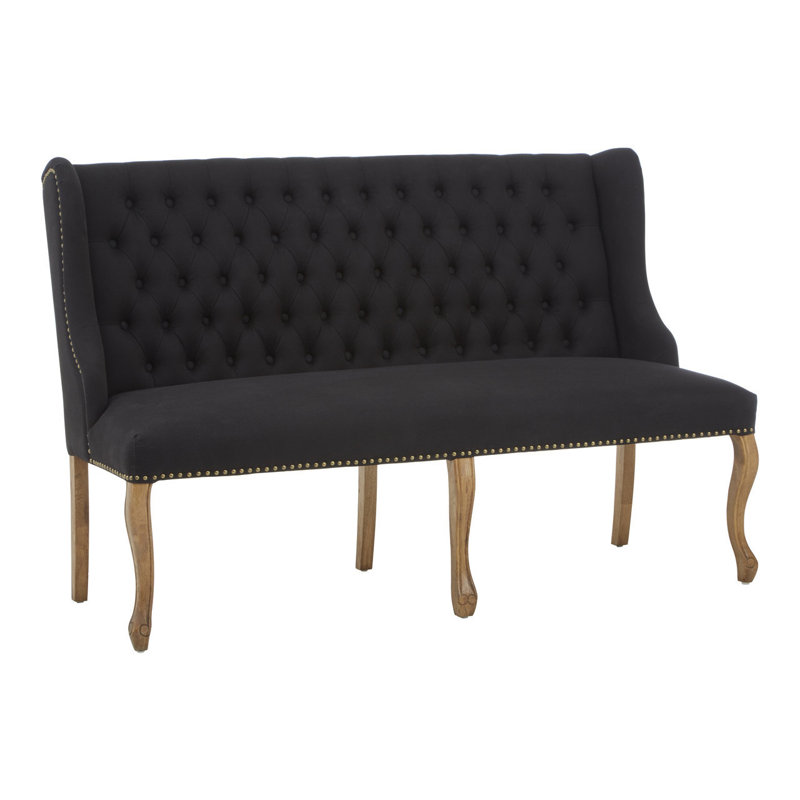 Osias Linen Sofa, Black