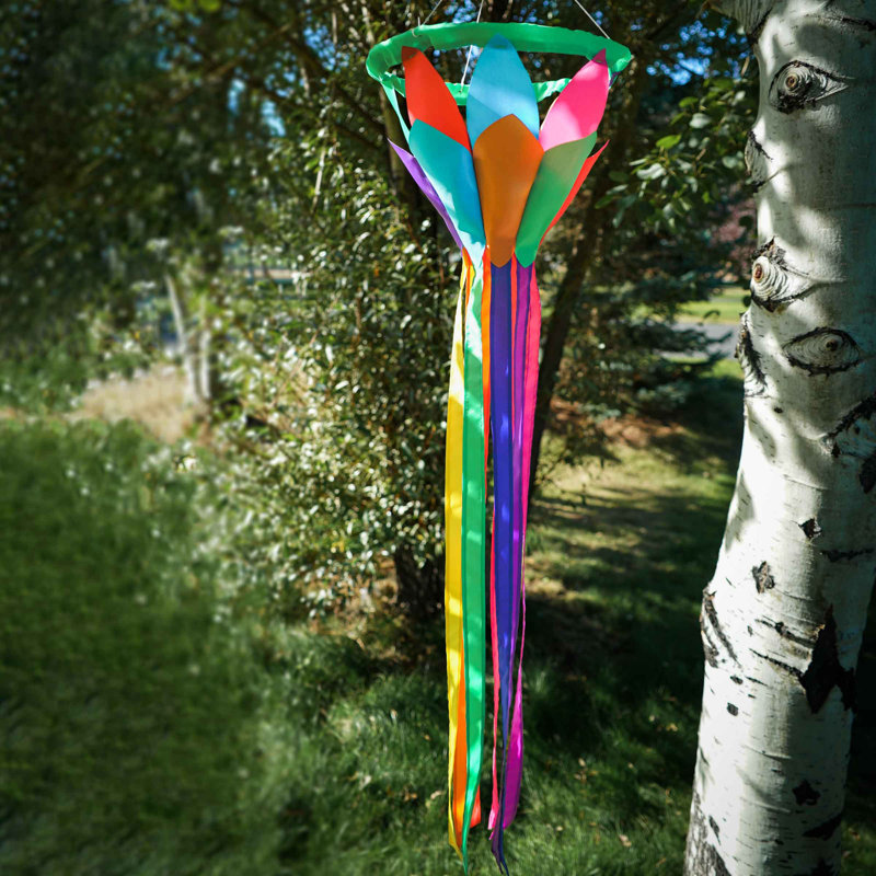 39" Lotus Flower Windsock, Pink/Green/Red/Purple