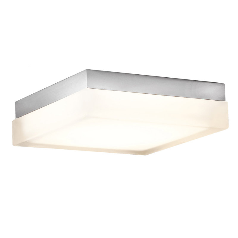 Plafonnier carré à 1 lumière Matrix, H 2,75 po x l 9 po x P 9 po, Titane, 3000 K