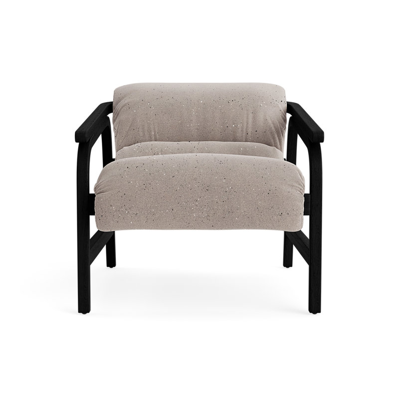 Chaise d'appoint rembourrée Cellire, Pierre pierre, Noir
