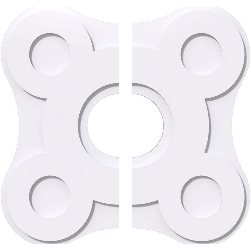 Médaillon de plafond contemporain en PVC de qualité architecturale 14 po x P 3 po x P 4 3/4 po x P 1 po